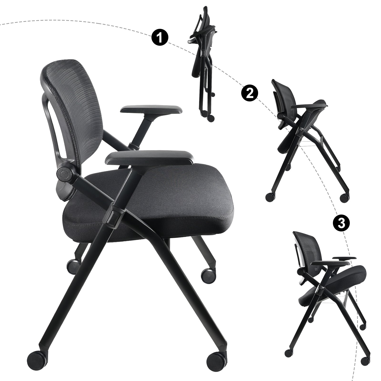 GUTSHOT Folding Poker Chairs With Wheels - Pack of 2